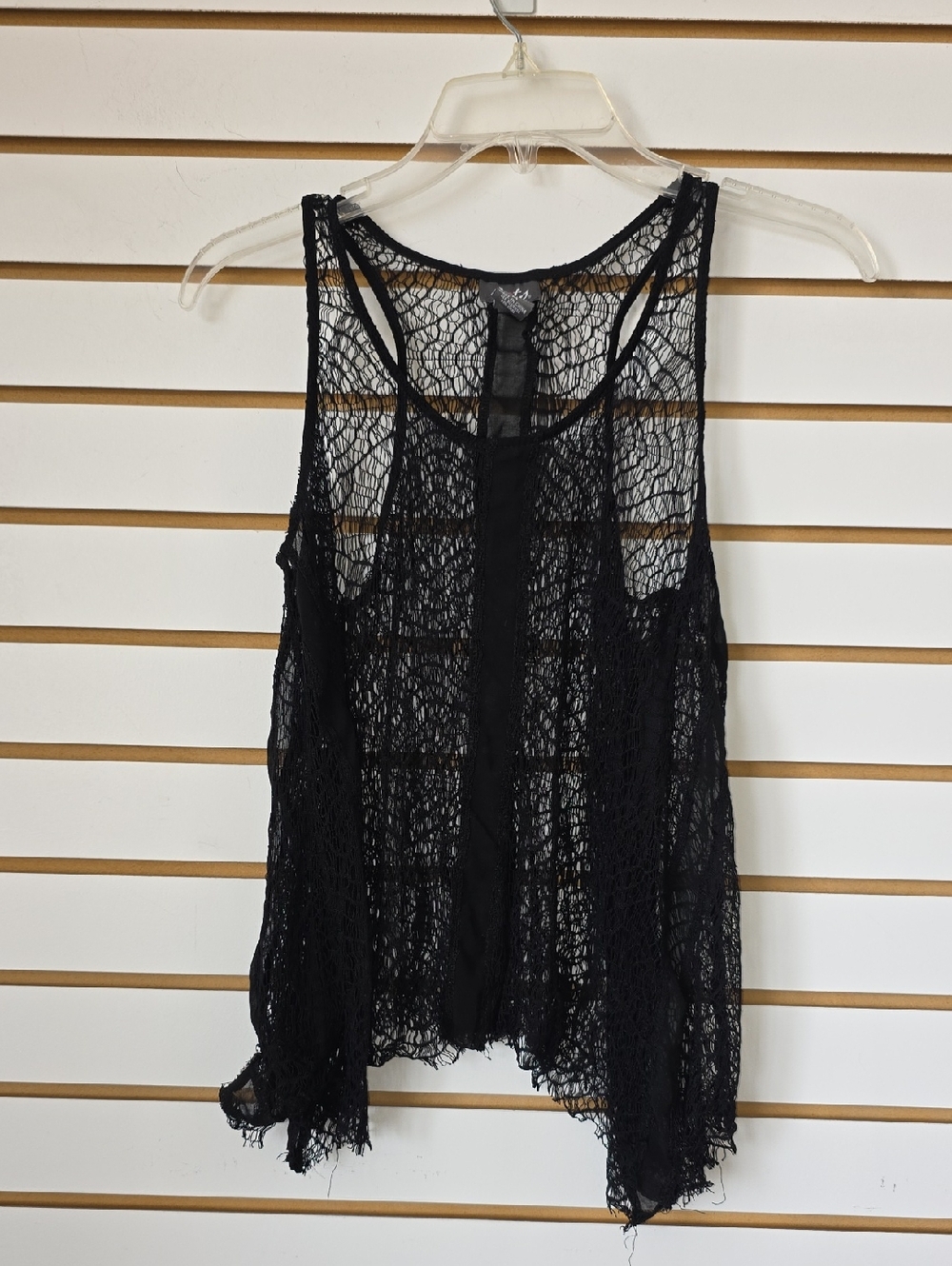 Dots Black Sheer Crochet Lace Tank Top